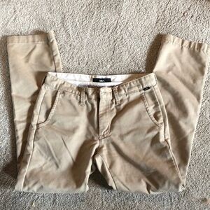 Vans womens chino khaki pant straight leg school pants 28